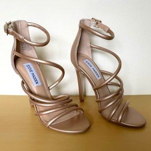 Steve Madden 'Twist' Womens Sandals - Stiletto Heel - Champagne - Size 5